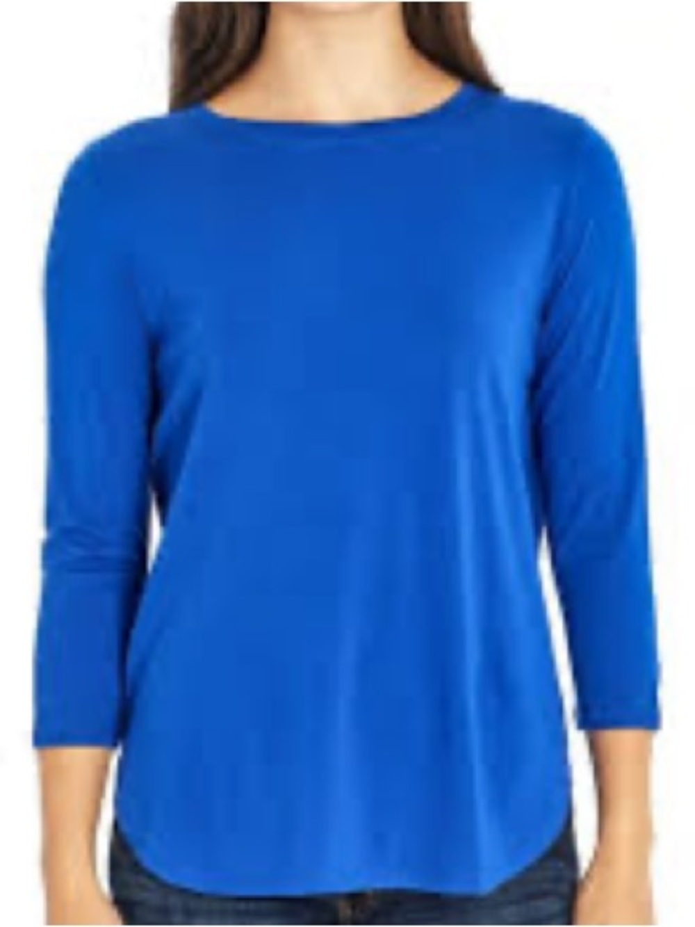 Isaac Mizrahi Royal 3/4 Sleeve Top, XXL